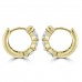 1.20 ct ttw Ladies Round Cut Diamond Hoop Huggie Earrings In 14 Kt Yellow Gold